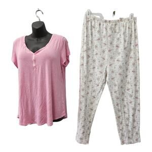 2 Piece Pj Set Shabby Chic Cottagecore Print Size Large